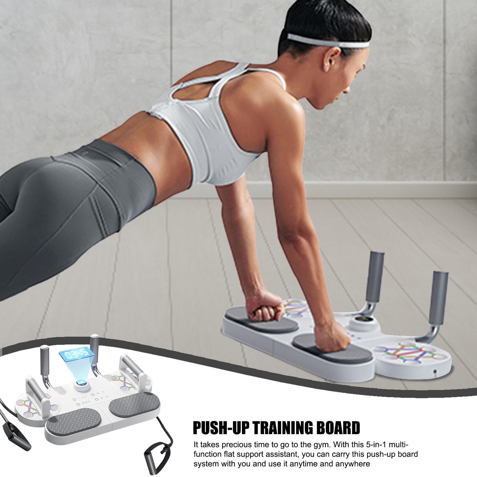 Liegestützbrett, 5-in-1-Multifunktions-Fitness-Trainingssystem, Tragbares | Faltbares Heimtrainingsgerät, Liegestützbrett-Trainingsgerät Für Männer Und Frauen, Heimtraining, Liegestützmaschine, Geschen