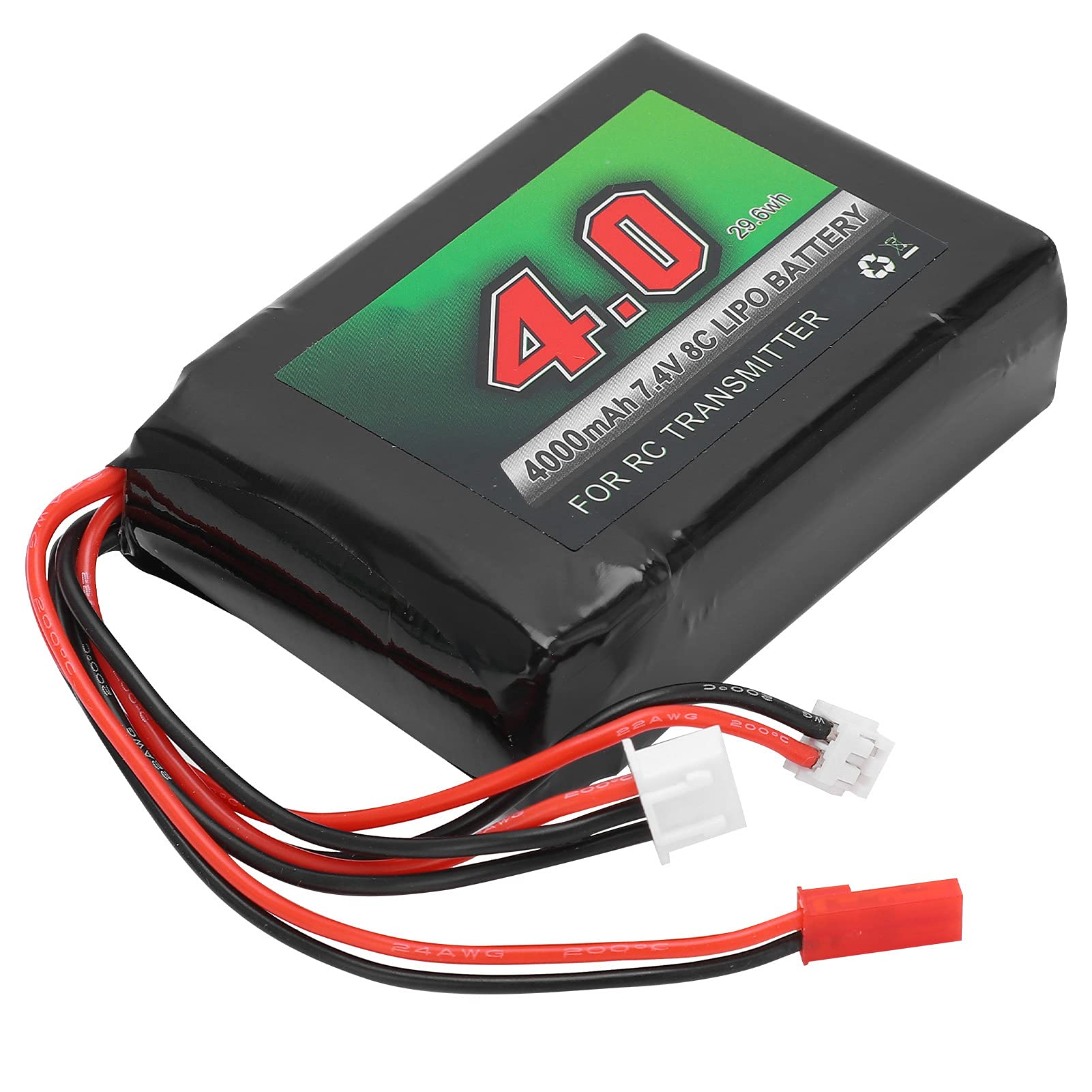 7.4V 4000mAh 8C LiPo Battery for Spektrum DX6E DX7 DX8 DX9, Stable Performance for Remote Controller