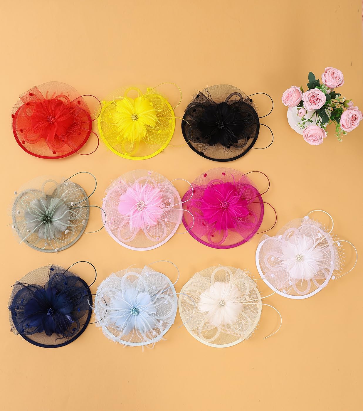 Fascinators Hat Tea Party Vintage Feather Fascinator with a Headband and a Clip for Girls and Women - Image 7