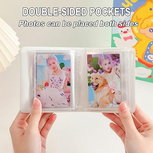 Miniatura 6 de SZHTSWU Mini álbum de fotos de 40 bolsillos, soporte para tarjetas fotográficas Kpop de 3 pulgadas, carpeta pequeña para tarjetas fotográficas,