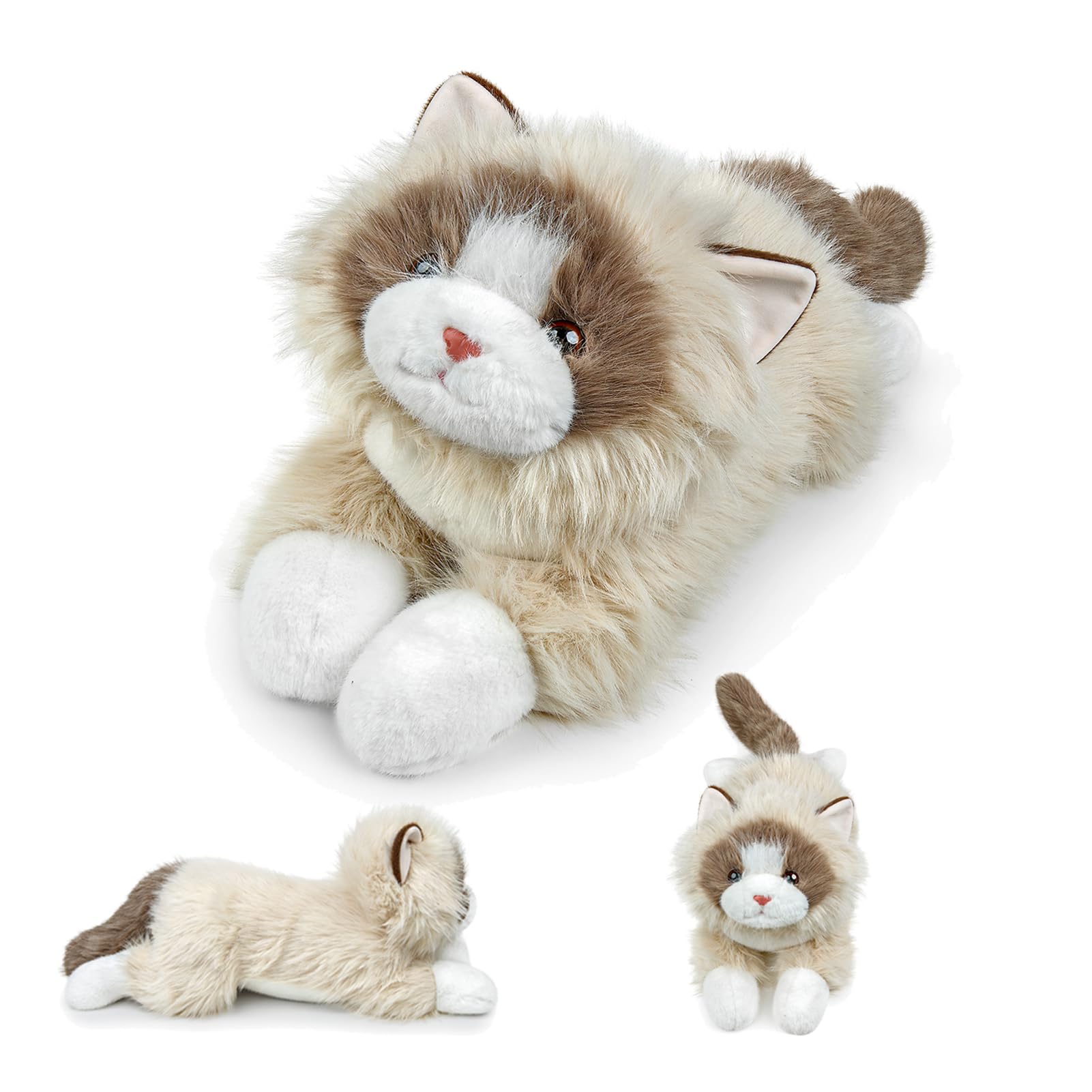 capybaraflying Weighted Ragdoll cat Plush Toy, Heated and Cooled Ragdoll cat Plush Toy, With a Removable Inner Pad on The Belly, A Soft and Comfortable Collectible to Keep As A Companion-Beige — image 1