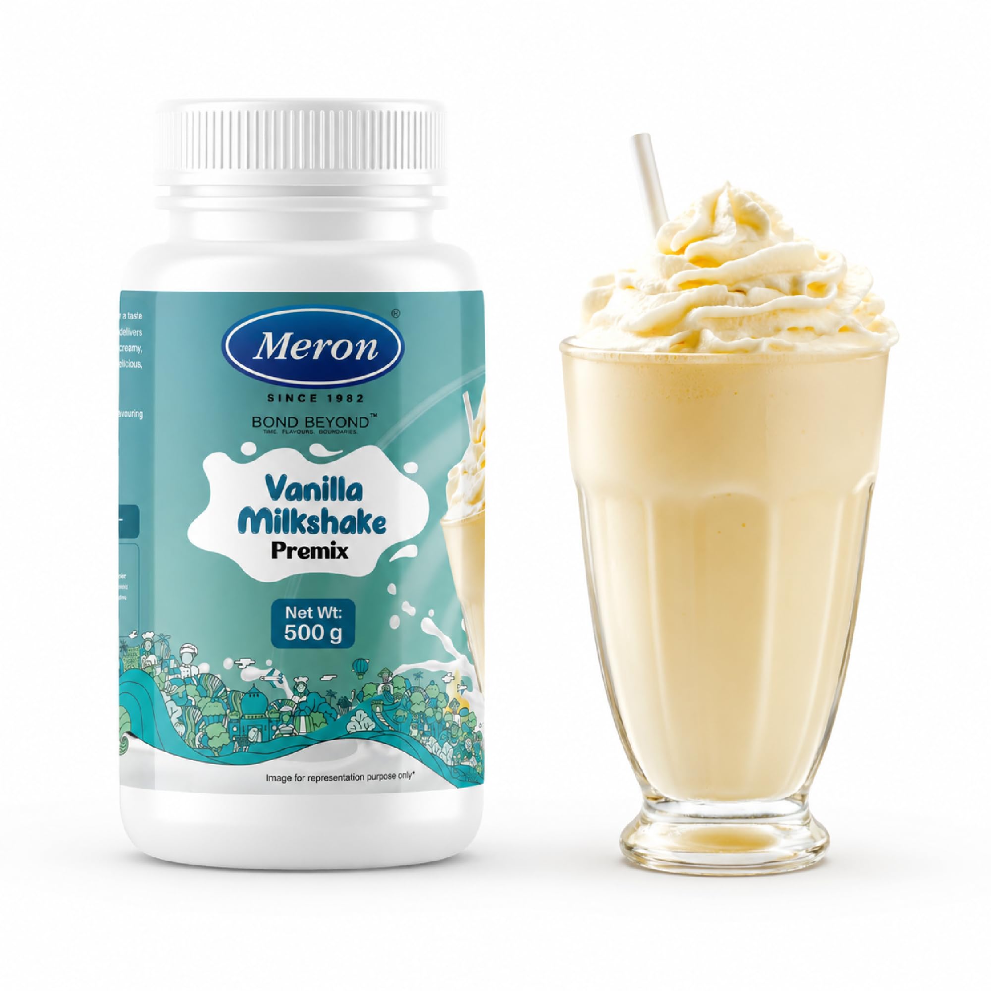 Meron Milkshake Premix Vanilla Powder - Vanila Flavor| Instant Thick & Creamy Shake Mix | Rich & Delicious Dessert Drink | Ready to Mix with Milk | No Preservatives | 500 gm-image-32