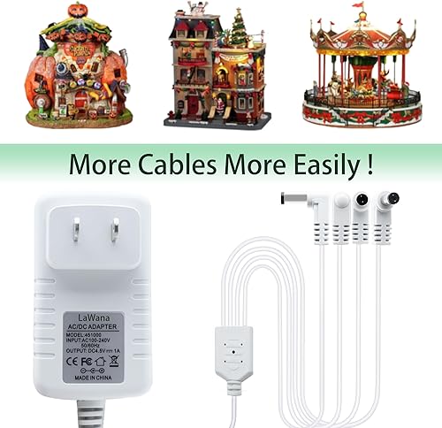 Miniatura 7 de Adaptador ACDC LaWana 4.5V Accesorio iluminado Compatible con Lemax # 94566 94563 94564 94565 74227 74706 Reemplazo para Micro Iluminación de