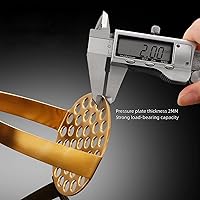 Vista 2 de Golden Potato Masher - Triturador de patatas de acero inoxidable, herramienta de cocina, papas, aguacate, batata, frutas, verduras, tomate