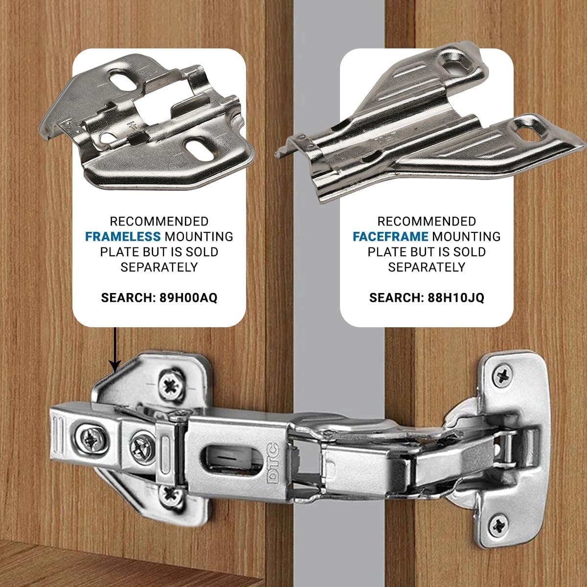 20 Pack DTC Wide Angle Corner Lazy Susan Pantry Self Closing 155 Degree Kitchen Cabinet Door Hinge C80A605, Nickel Plated Finish (Base Mounting Plate Sold Separately)
