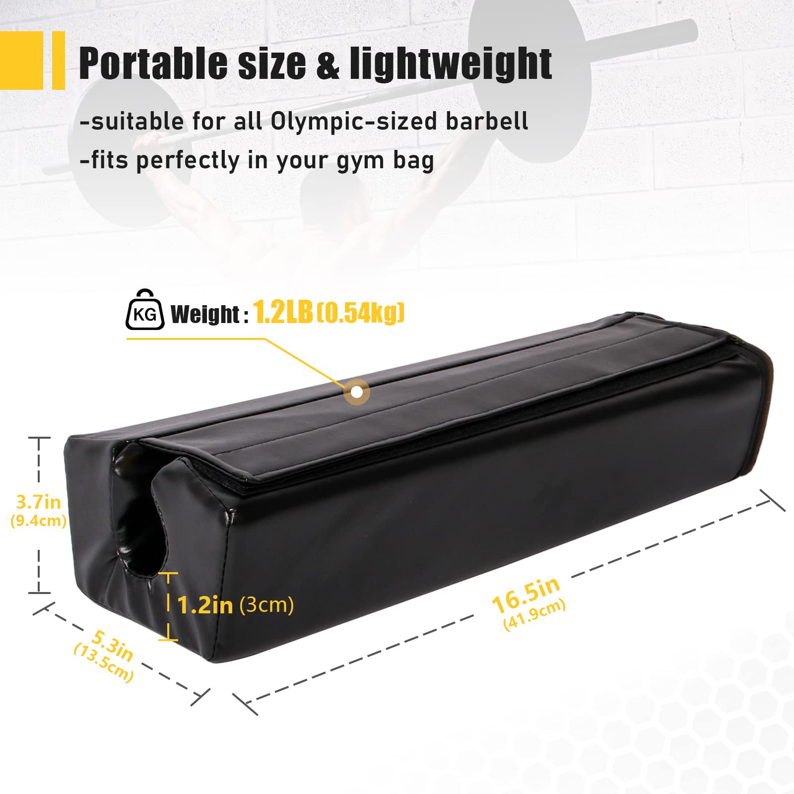 POWER GUIDANCE Square Hip Thrust Pad Barbell Squat Pad Protective Pad