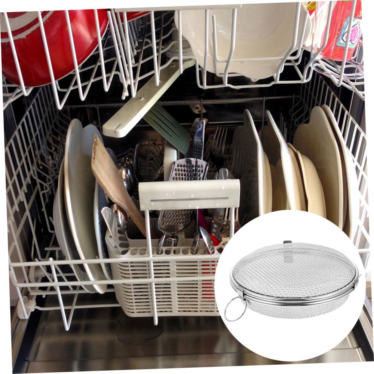 Ciieeo 4piezas Cesta De Almacenamiento Inoxidable Para Lavavajillas Canasta De Metálica Para Utensilios De Cocina y Herramientas De Horneado Organizador Práctico y Funcional Cocina