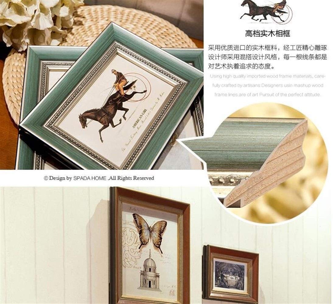 Bilderrahmen Wand Tischrahmen Bilderrahmen Set European Style 8 Stück Retro Holz Kombination Home Decor Klassische hängende Wand Multi Bilderrahmen Set Verschiedene Größen