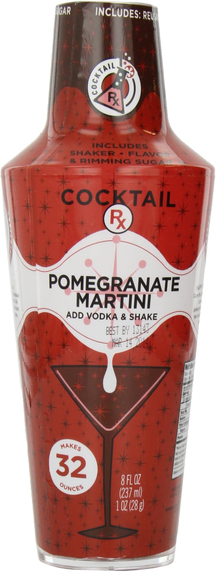 Cocktail Rx Shaker, Pomegranate, 8-Ounce