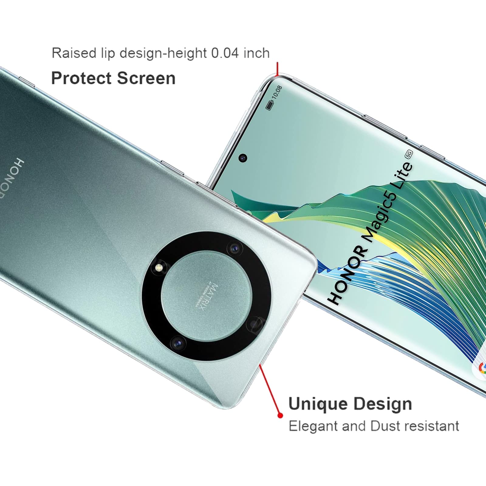 GEJEFA Cover Per Honor Magic 5 Lite 5G Con Vetro Temperato