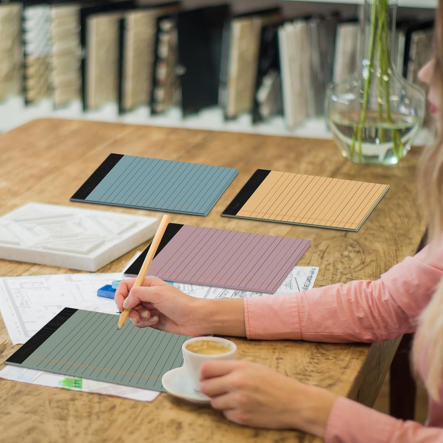 12 PCS 4" x 6" Small Legal Pads College Ruled Lined Mini Pad 80 GSM Vintage Colored Notepad 30 Sheets Memo & Scratch Notepads for Writing Home Office School Work Business To Do List Grocery Lists - Image 6