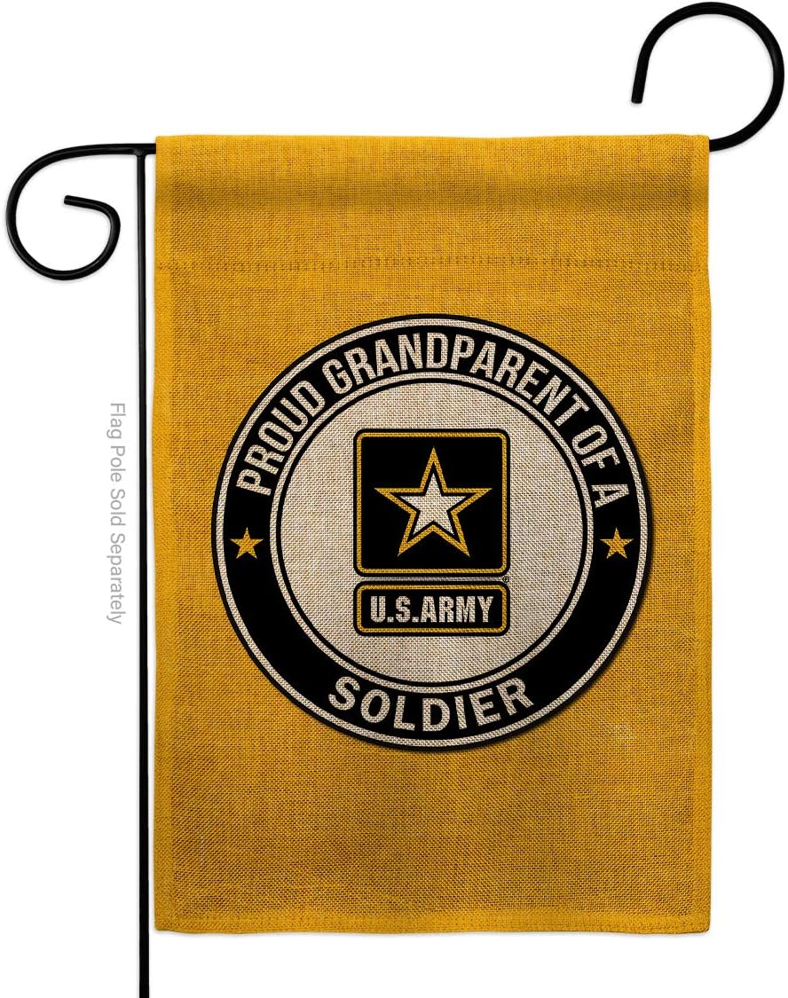 Proud Grandparent Soldier Garden Flag Set Mailbox Hanger Armed Forces Army Rangers United State American Military Veteran Retire Official Small Gift Yard House Banner Double-Sided 13 X 18.5