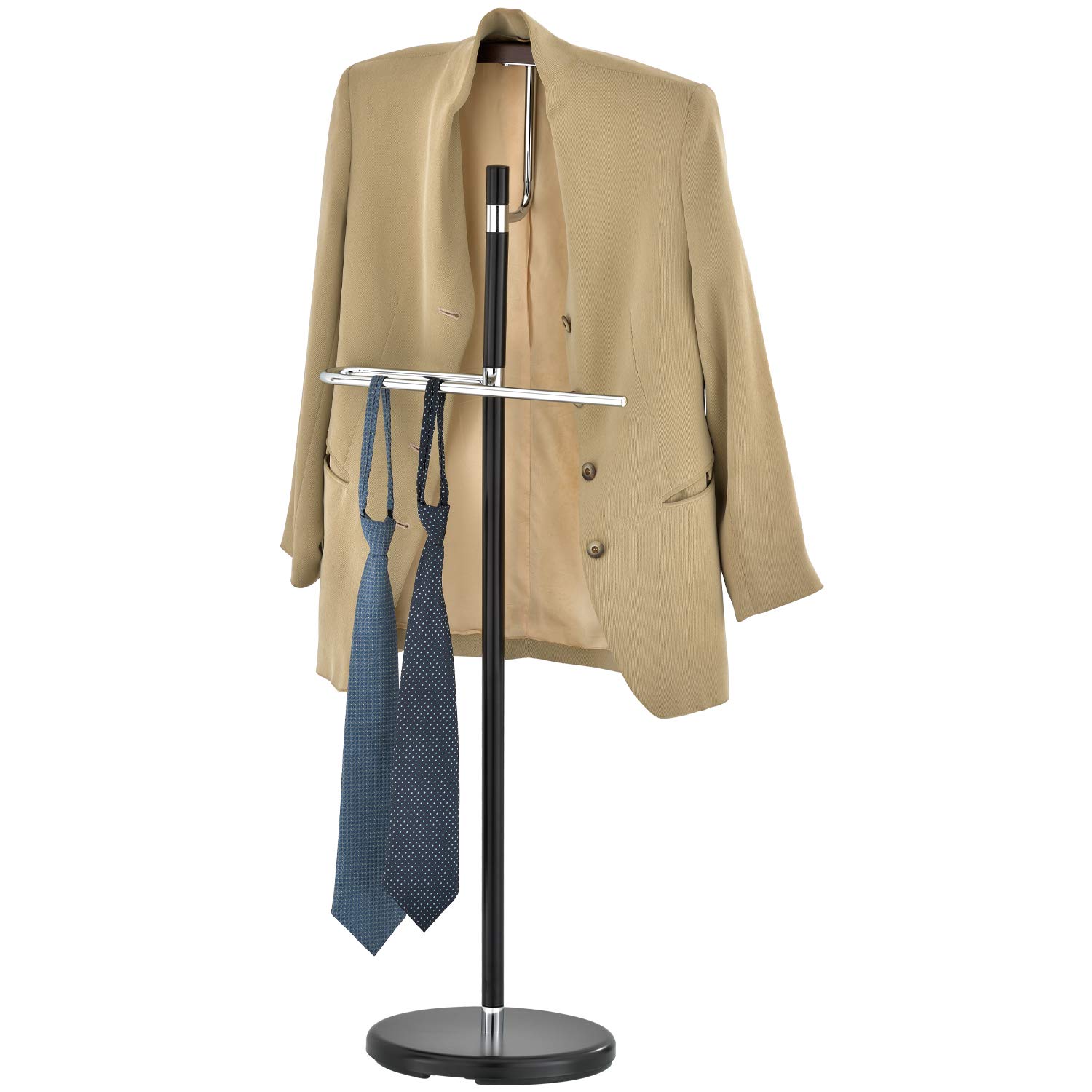 Buy MyGift Luxury Brown Wood & Black Metal Suit Valet Floor Stand