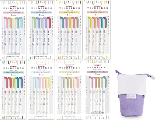 Juego de resaltadores creativos de doble extremo de 40 colores (morado)