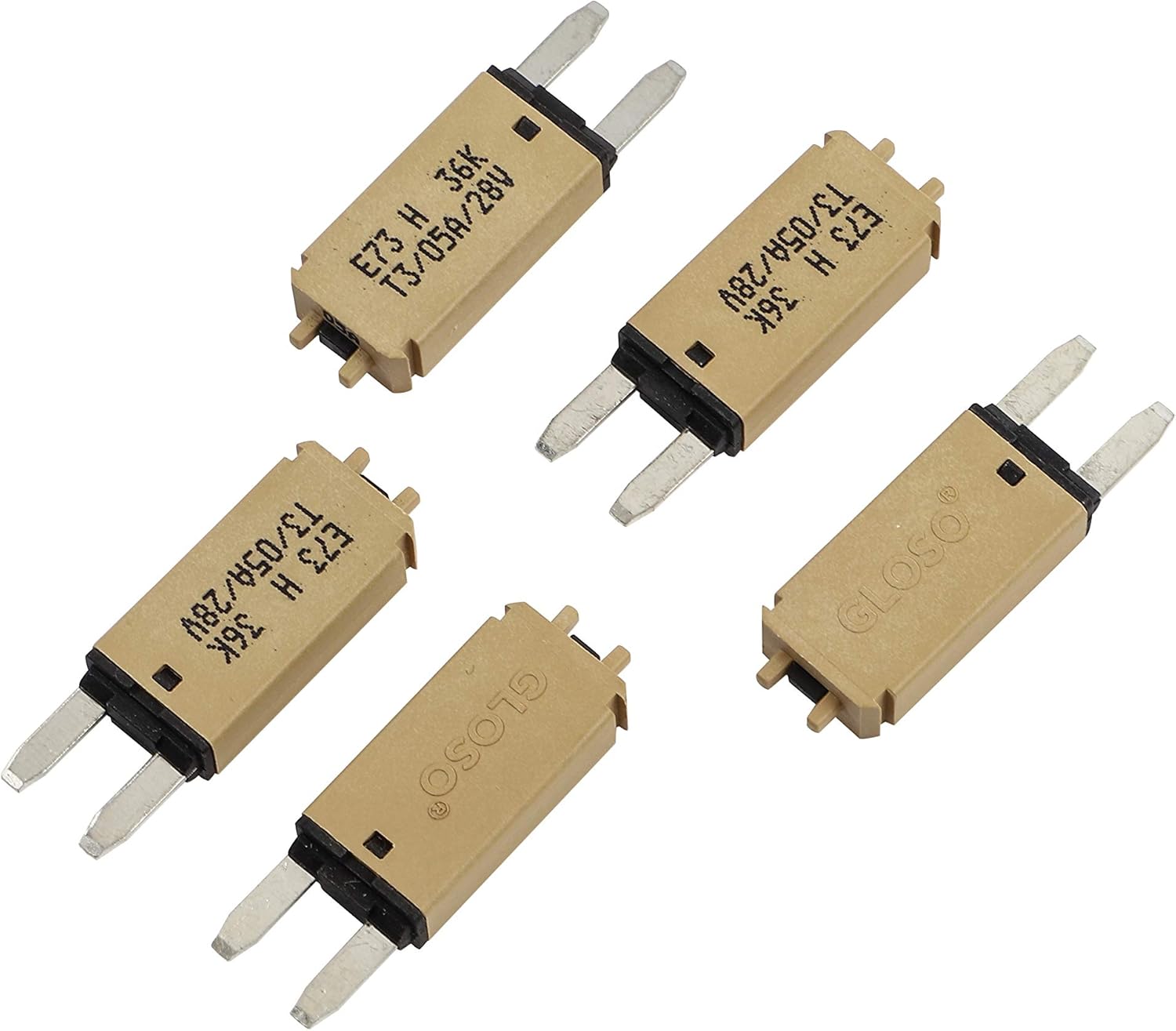 GLOSO E73 Mini ATM 5 Amp Circuit Breakers Manaul Reset (T3) - 1 Pack (5A) : Automotive