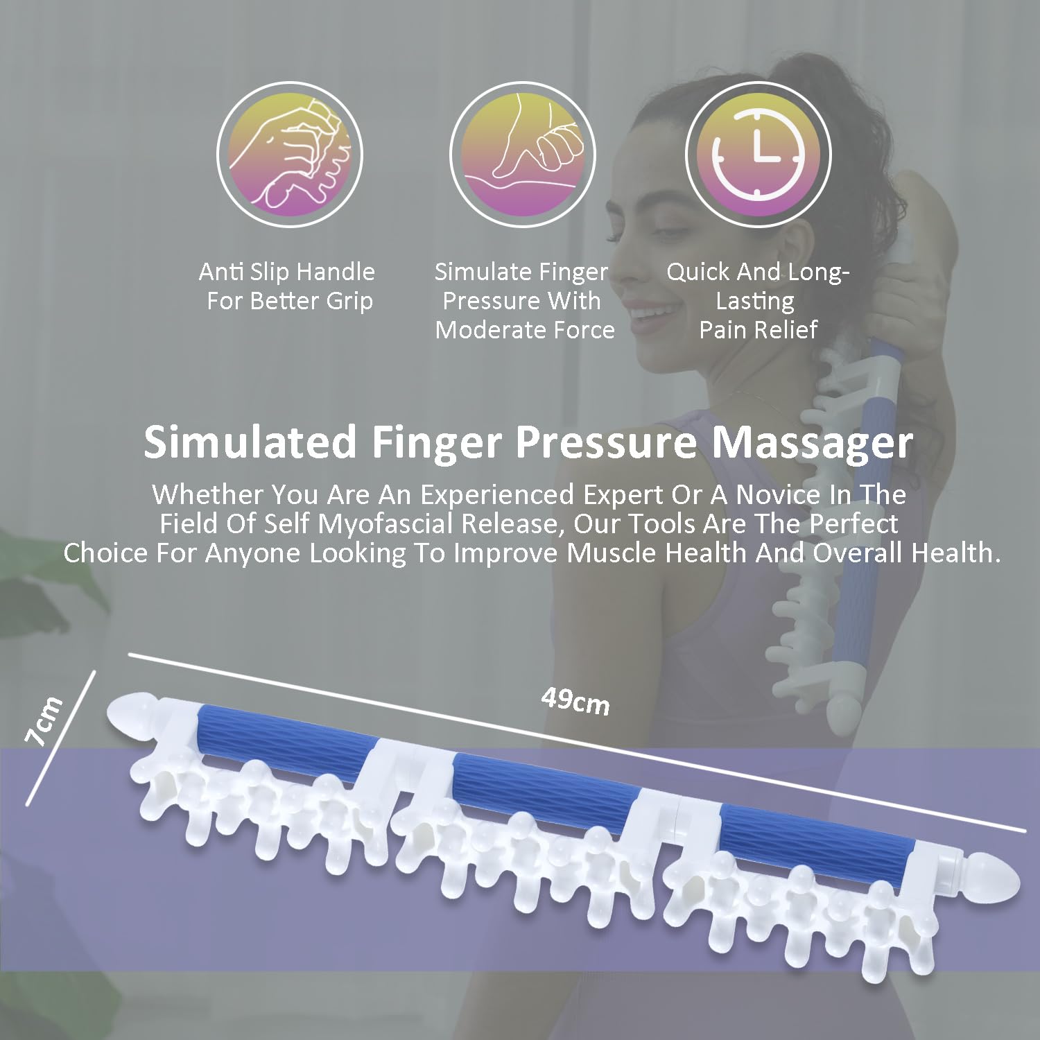 Strict Herramienta de masaje para fascia, herramientas grandes de liberación miofascial para apretar la piel, drenaje linfático, punto de activación, tejido profundo, hombros, espalda, psoas, muslos