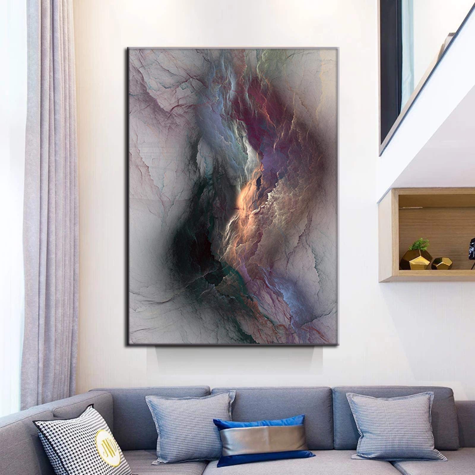 HERW Stampa Su Tela Nuvole Colorate Astratte Decorazione Della Pittura Murale Rettangolo Verticale Stampa Su Tela Soggiorno Poster Art Sul Muro