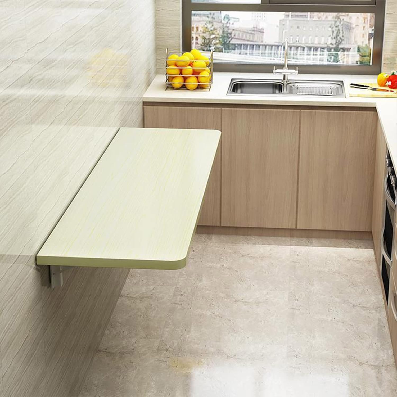 Wall Mount Folding Table For Laundry Room, Wood Wall