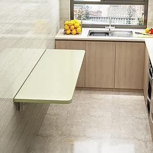 Wandgemonteerde opvouwbare werktafel voor kleinere ruimtes Heavy Duty neerklapbare bureau wandmontage voor overal Extra werkruimte is vereist (maat: 50 × 30 cm (20 × 12 in