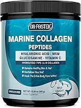 DRFOSTER Marine Collagen Peptides Powder for Joint Support, Hydrolyzed Type I & III Fish Collagen with MSM + GC, Hyaluronic Acid & Vitamin C for Skin, Hair & Nails, Wild-Caught Fish, 35 Servings