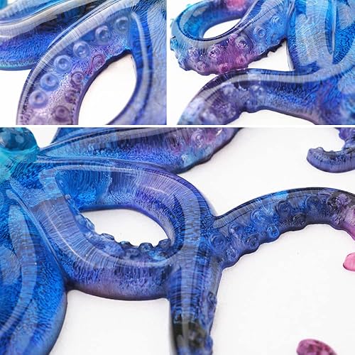Miniatura 6 de Moldes de resina de pulpo grandes, molde de adorno de silicona para fundición epoxi, molde de exhibición de animales para manualidades de resina de