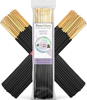 White Musk Exotic Incense Sticks 7 Inch - Bulk 1 Bundle 85 to 100 Sticks - Natural 7" Long Lasting Aroma That Burns for 30 to 45 Minutes.