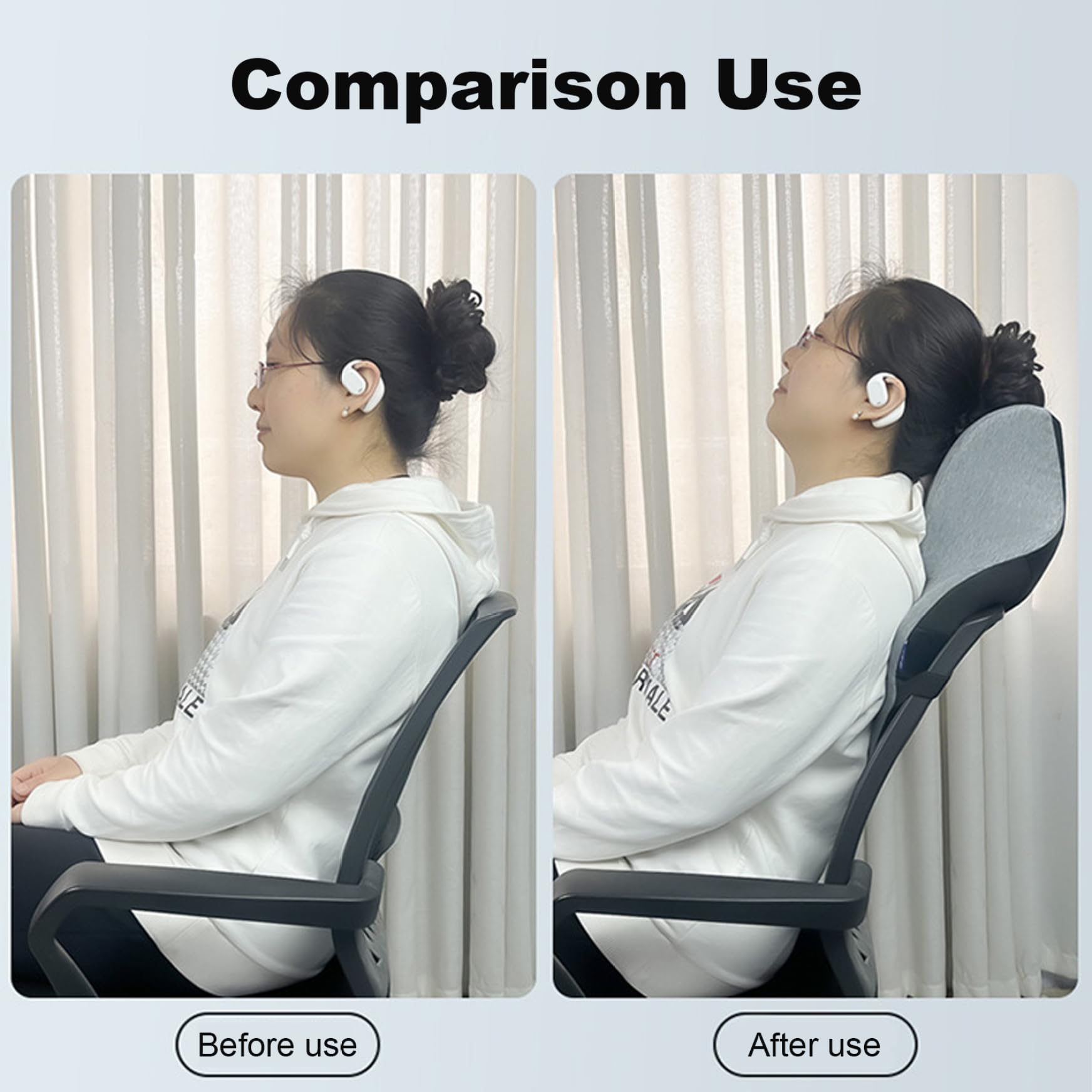 Poggiatesta per sedia, Attacco per poggiatesta per sedia da ufficio, Ufficio ergonomico in memory foam, Cuscino di supporto per il collo confortevole per lavoro, auto, divano, aereo, supporto per il