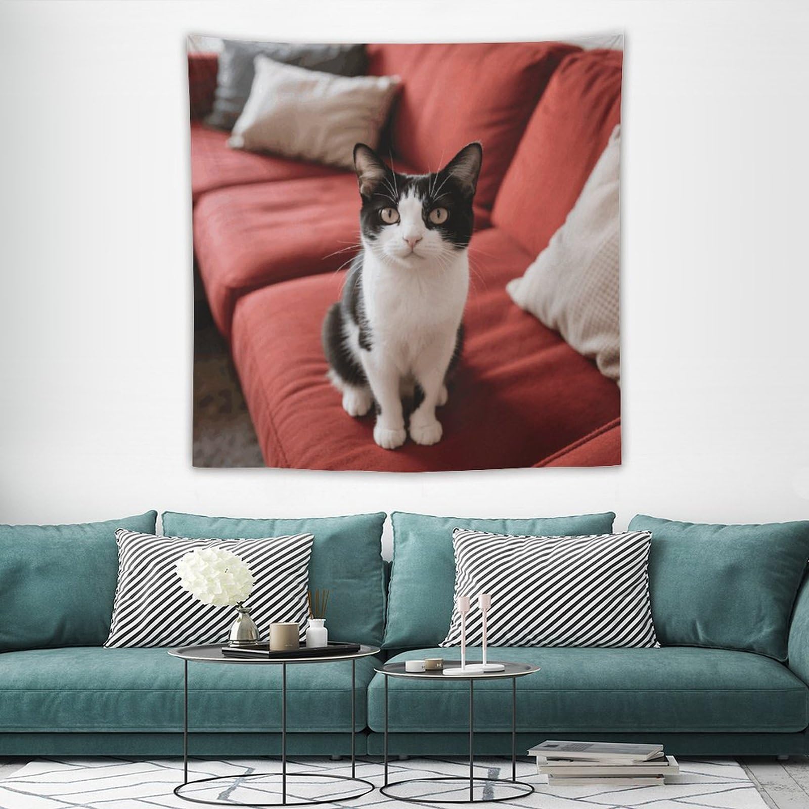 Tapisserie murale bohème chat pour créer un coin lecture cosy dans votre chambre - 8