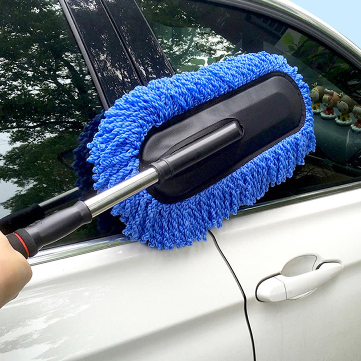 Ausziehbare Autobürste 2 Stück aus Kunststoff mit Edelstahl Teleskop