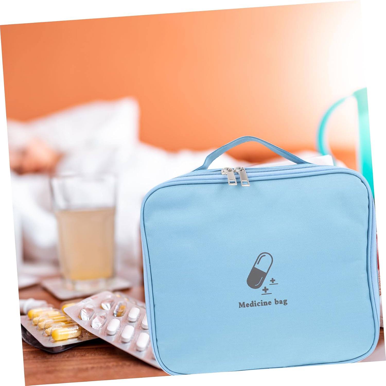 Travel Medicine Organizer Bag Compact First Aid Kit Oxford Cloth for Home Car Camping