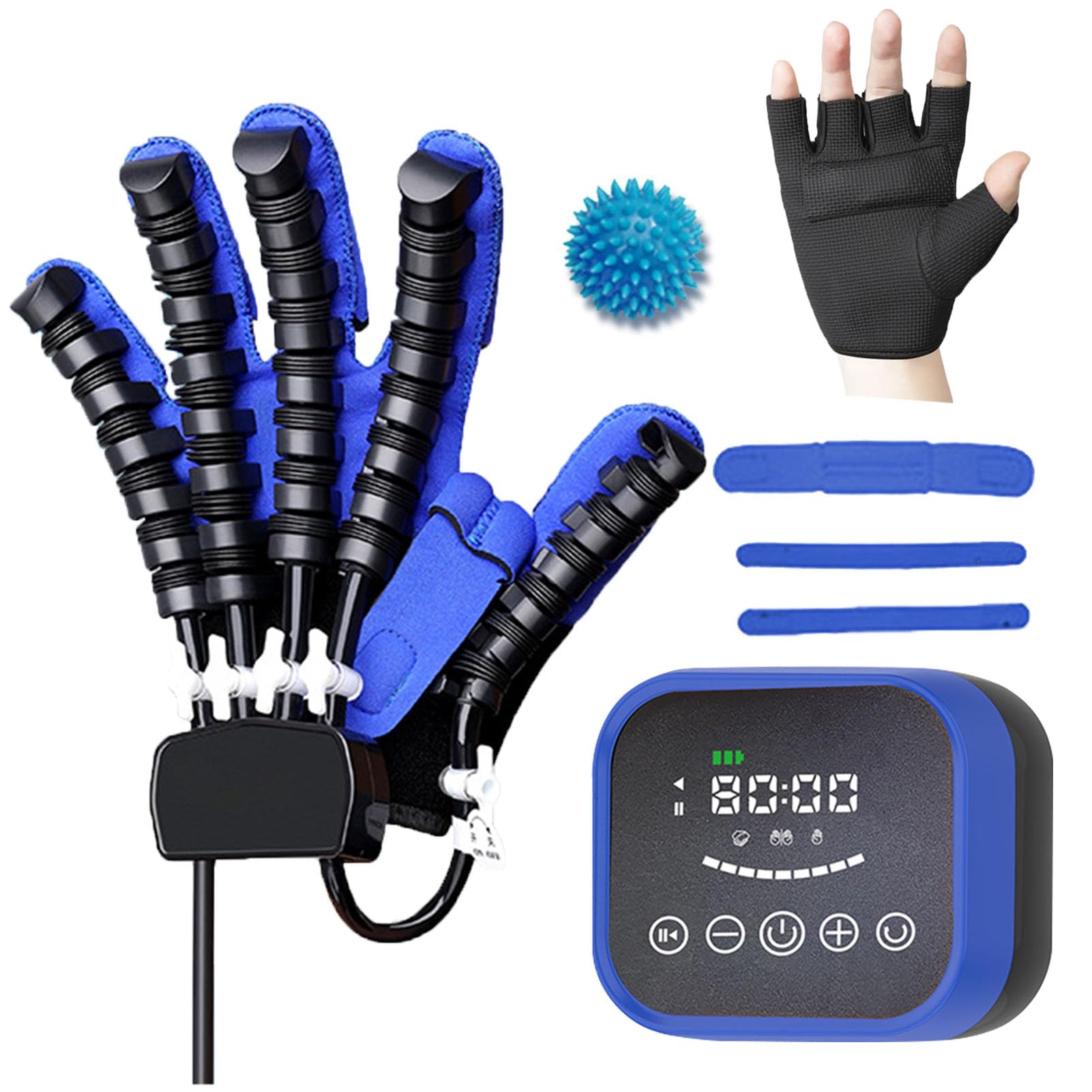 Guantes De RehabilitacióN Robot Para Ictus FéRula De Entrenamiento De Dedos Con MúLtiples Modos Para ParáLisis De La Mano Espasticidad ParáLisis Cerebral Pacientes(Size:Mano izquierda L,Color:B)
