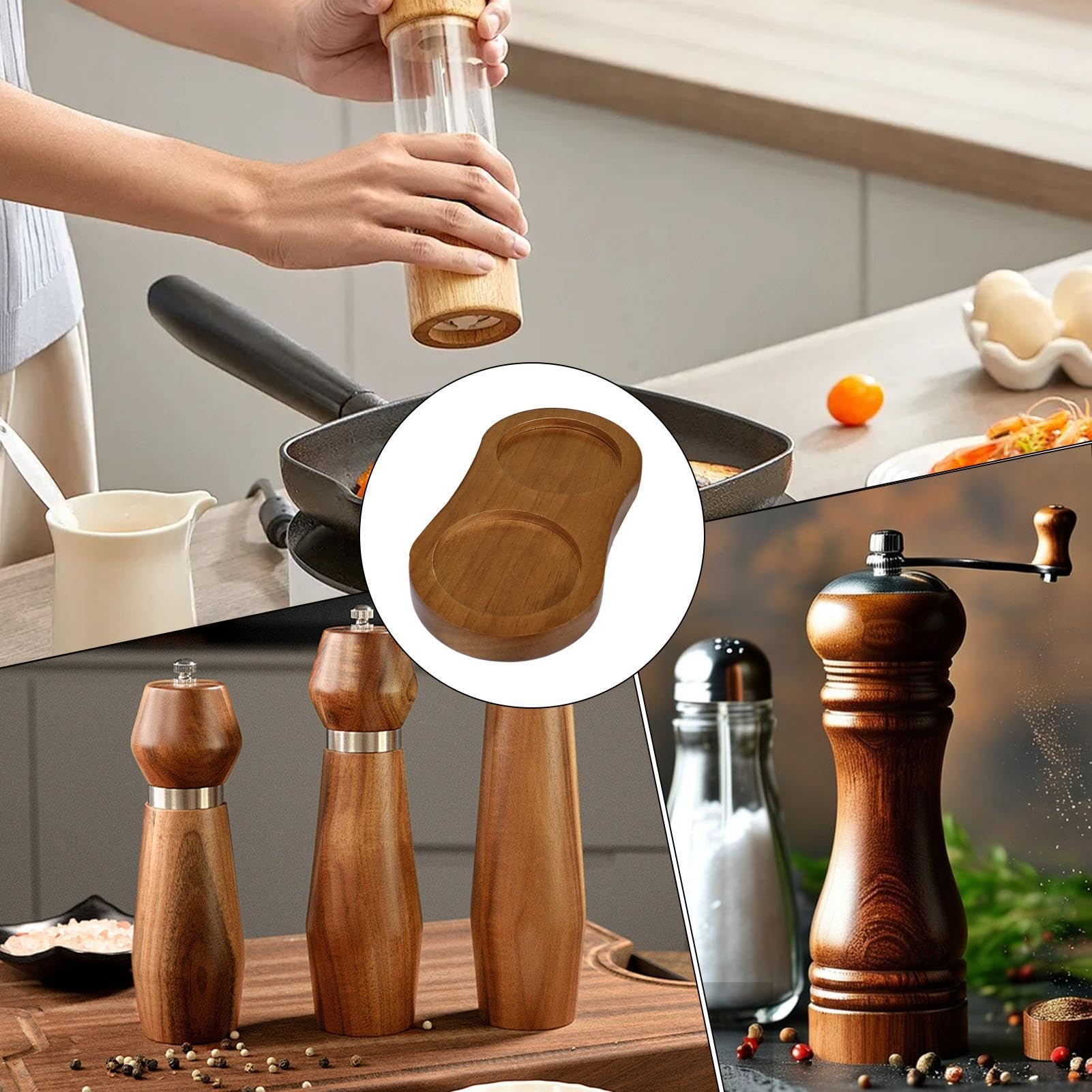 Plateau Pour Moulin à Sel Et Poivre - Support Pour Salière Et Poivrière - Plateau Pour Moulin à Sel Et à Poivre - Plateau Pour Moulin à Poivre à Double Grille