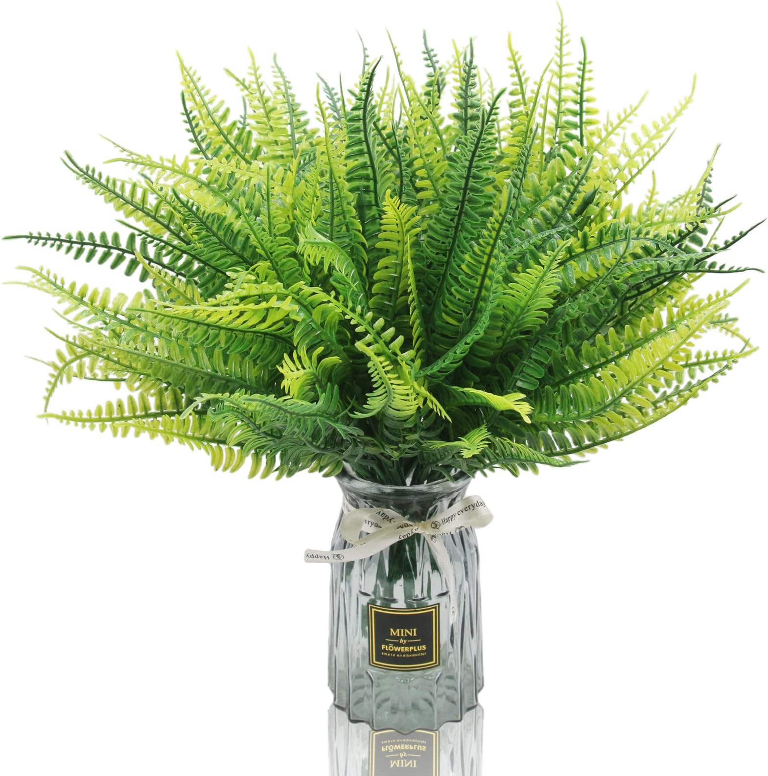 Hananona 8 Pcs Artificial Boston Ferns (Green, 8)
