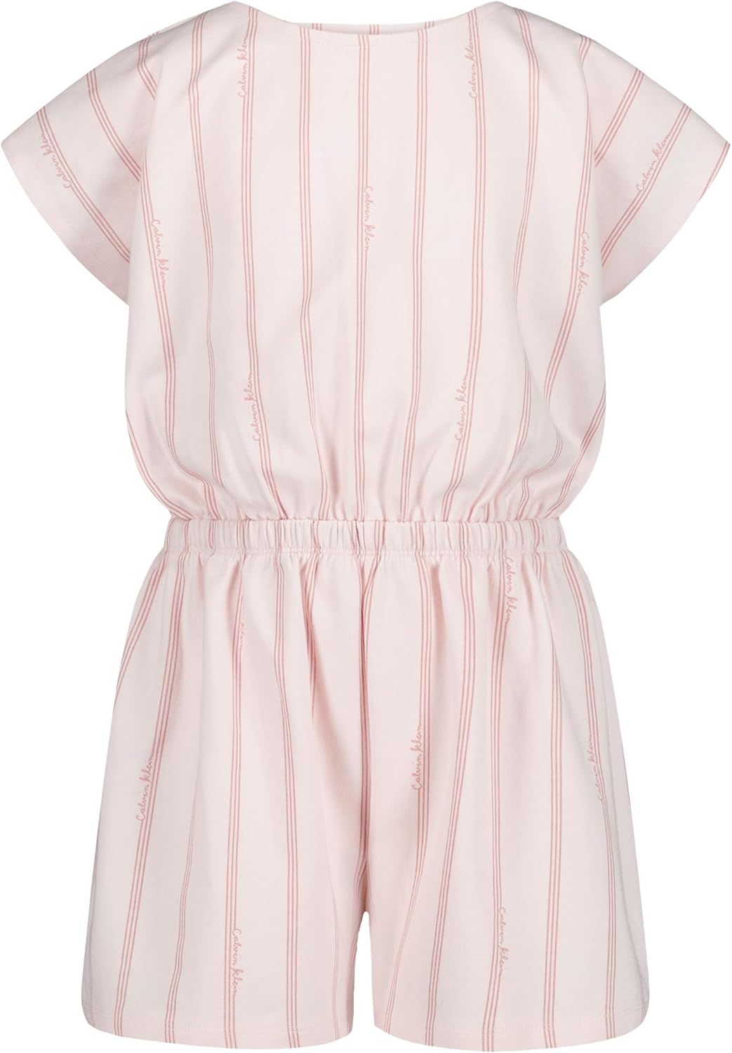 Calvin Klein girls Short Sleeve One Piece Romper, Lightweight & Breathable