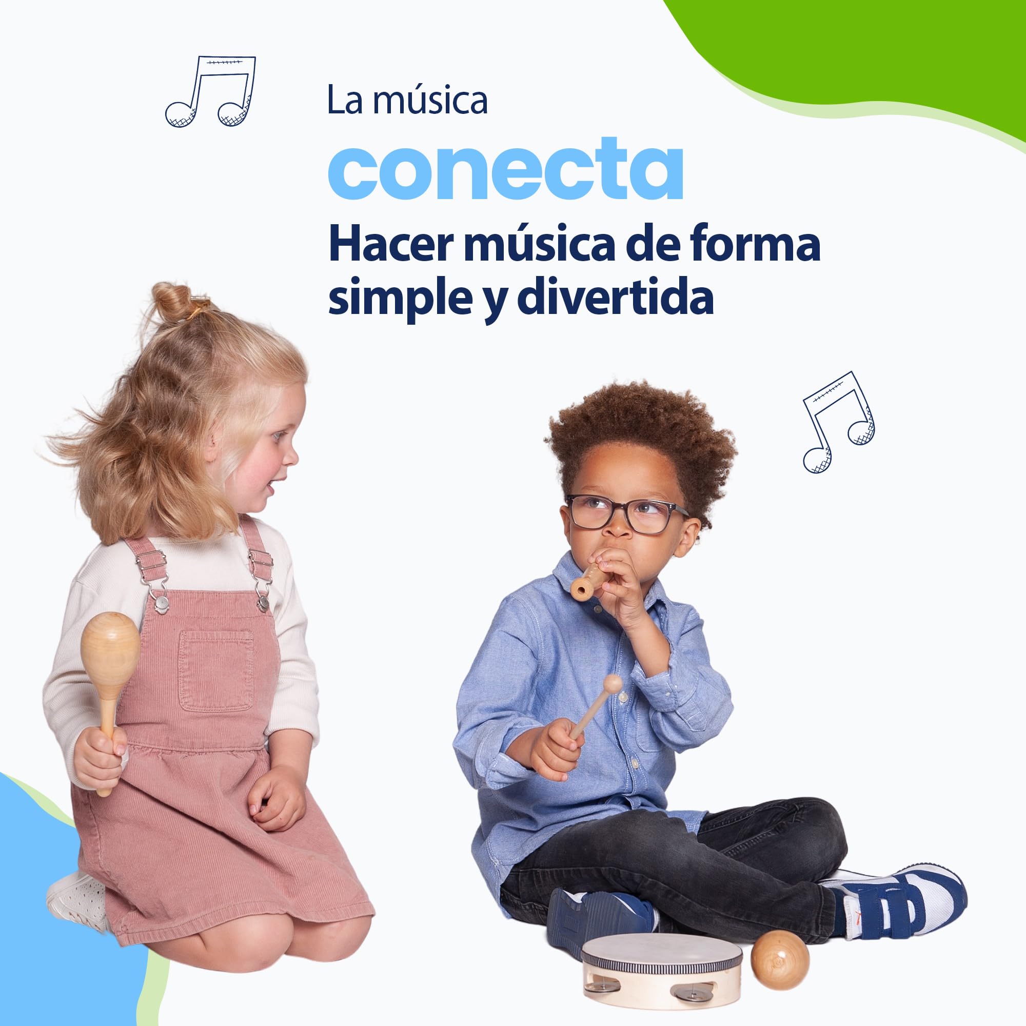 Set de Instrumentos Musicales para niños de Madera (18 Piezas) - Juguetes educativos Montessori - Música para niños - Regalo sostenible - Cumpleaños Infantil - Juegos Musicales