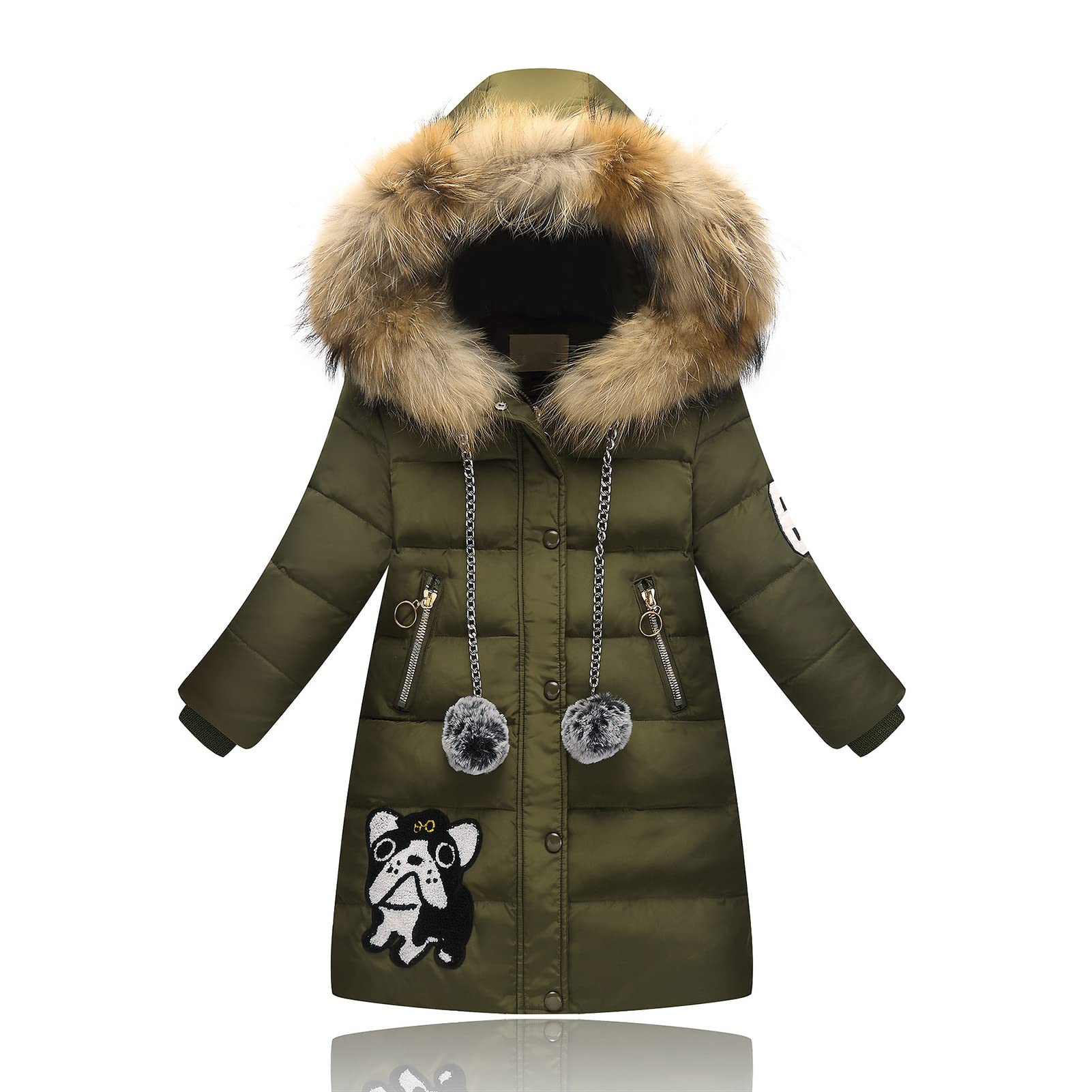 Chaqueta Pluma Niño Niña Abrigo de Invierno de Dibujos Animados Gruesa Cálida con Capucha