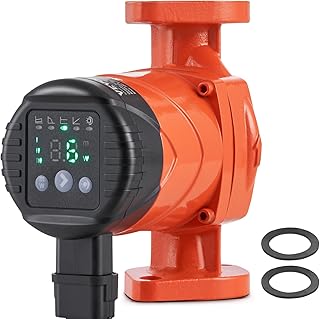 VEVOR 007E-2F2 Hot Water Recirculating Pump, 110V, 42W 16 GPM High Efficiency Circulator Pump, EMC Automatic Hot Water Circulation Pump 1" NPT Flange Circulator Pump for Home Water Heater System