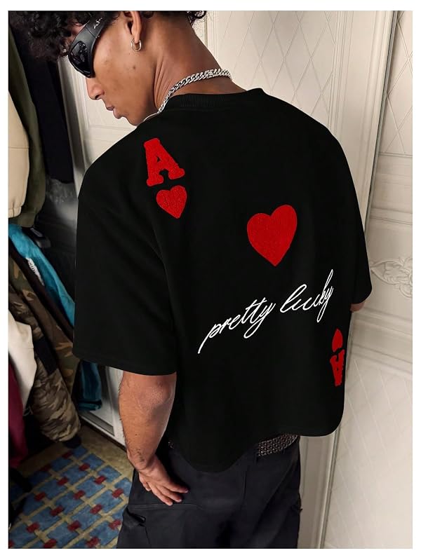 SOLY HUX Men's Letter Graphic Tees Short Sleeve Crew Neck Funny Tops by SOLY HUX - Used condition - Image 3