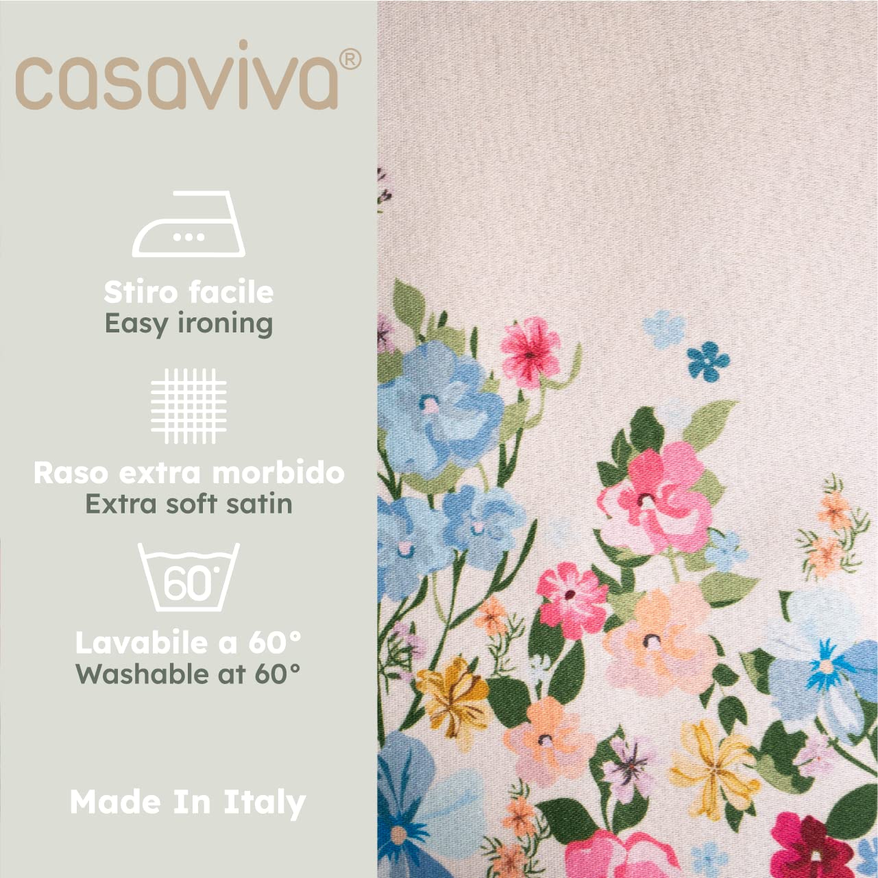 casaviva® Nappe hydrophobe en satin extra douce, anti-taches, styrofacile, élégante et moderne, fêtes et banquets intérieurs et extérieurs (Spring Flowers, 240 x 150)
