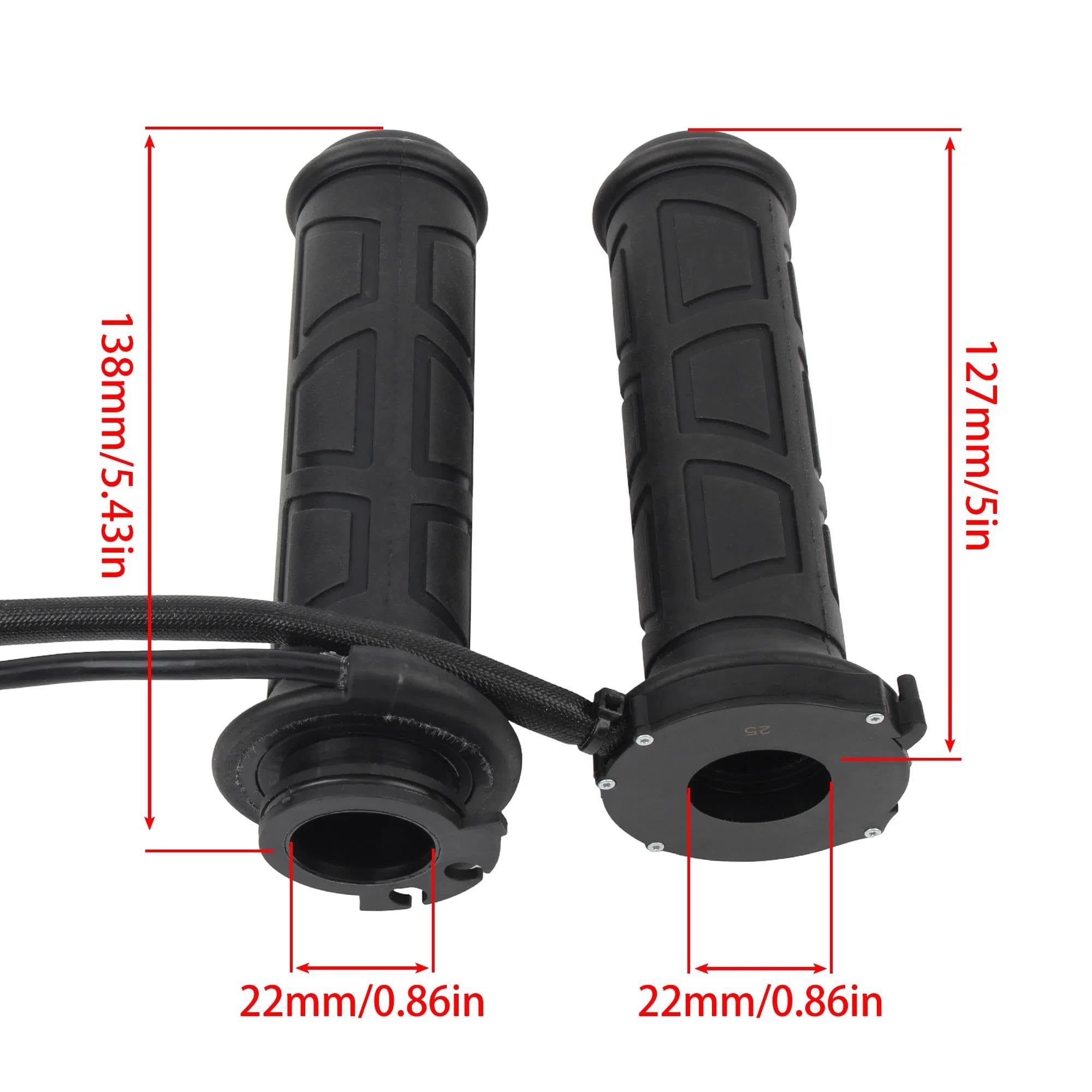 Puños Calefactables Universales 22 Mm Manillar Motocicleta para ATV Scooter Y Ciclomotor Cubiertas Manillar