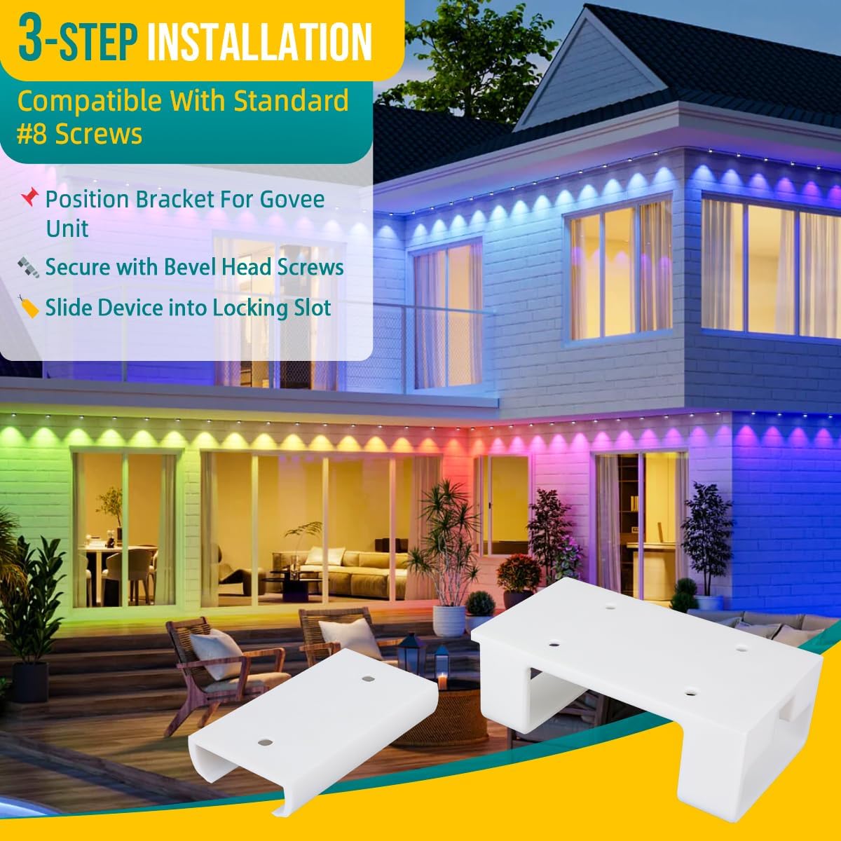 for Govee H705 H706 Permanent Outdoor Lights Power Supply and Controller Mounting Bracket Set