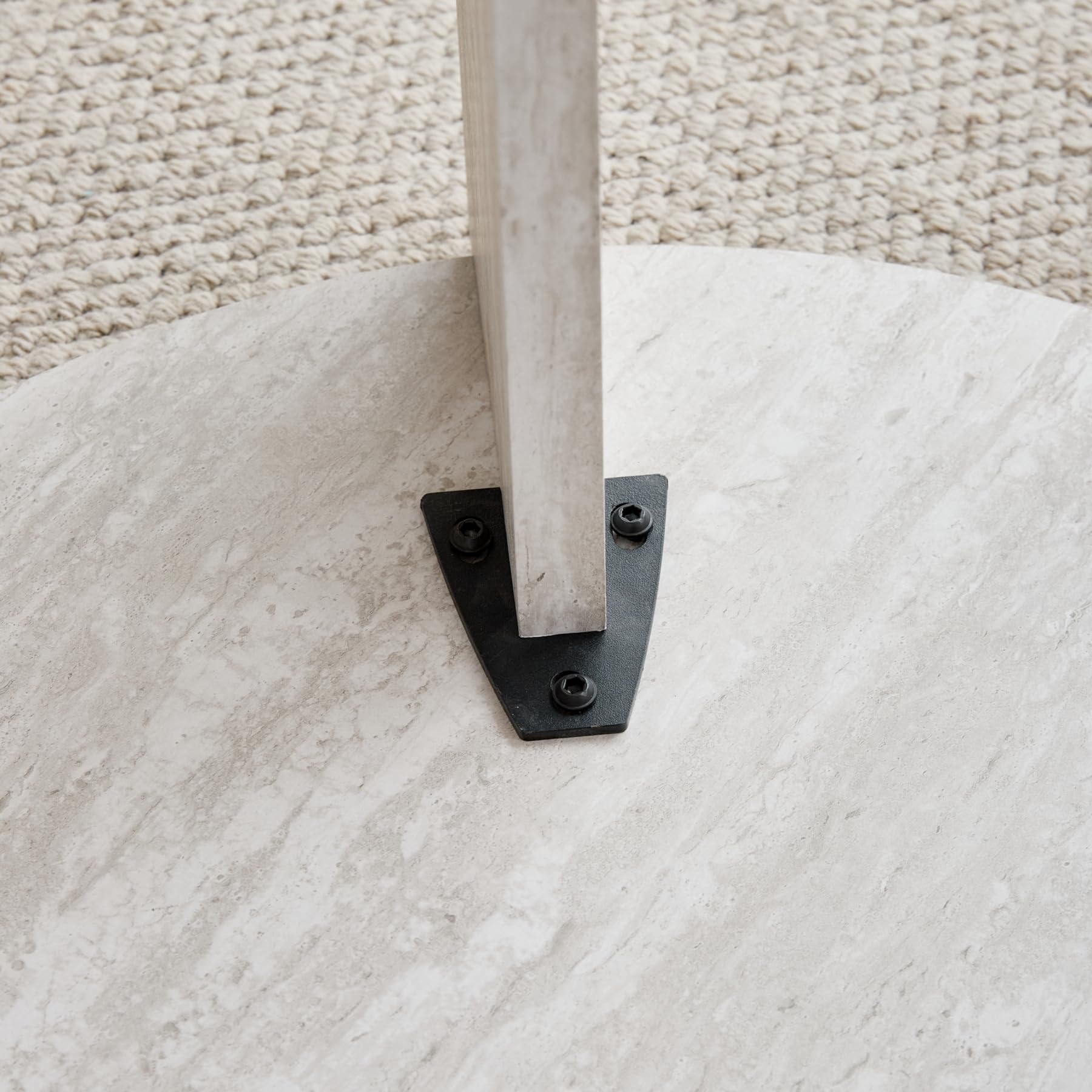 Juego de 2 Mesas de Centro, Mesas de Salón en Imitación de Travertino Blanco, Diseño de Tres Patas, Mesa Auxiliar Moderna de Estilo Minimalista, Adecuada para Salón y Dormitorio