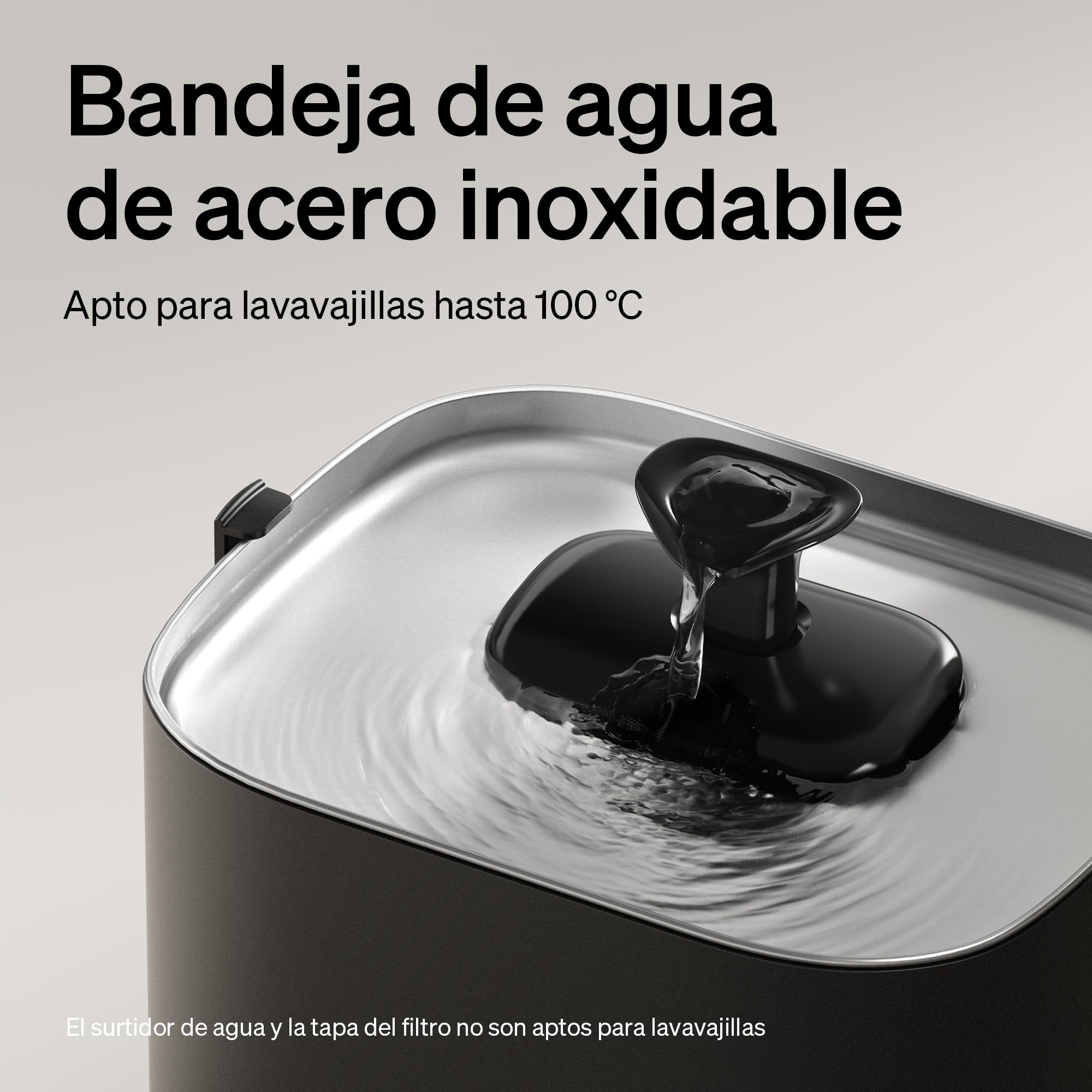 PETLIBRO Dockstream 2 Fuente Agua Gatos, Bebedero Automático App WiFi, 23dB Silencioso, Fácil Limpieza, 3L Acero Inoxidable, sin BPA — Batería 5000mAh Inalámbrico, Negro