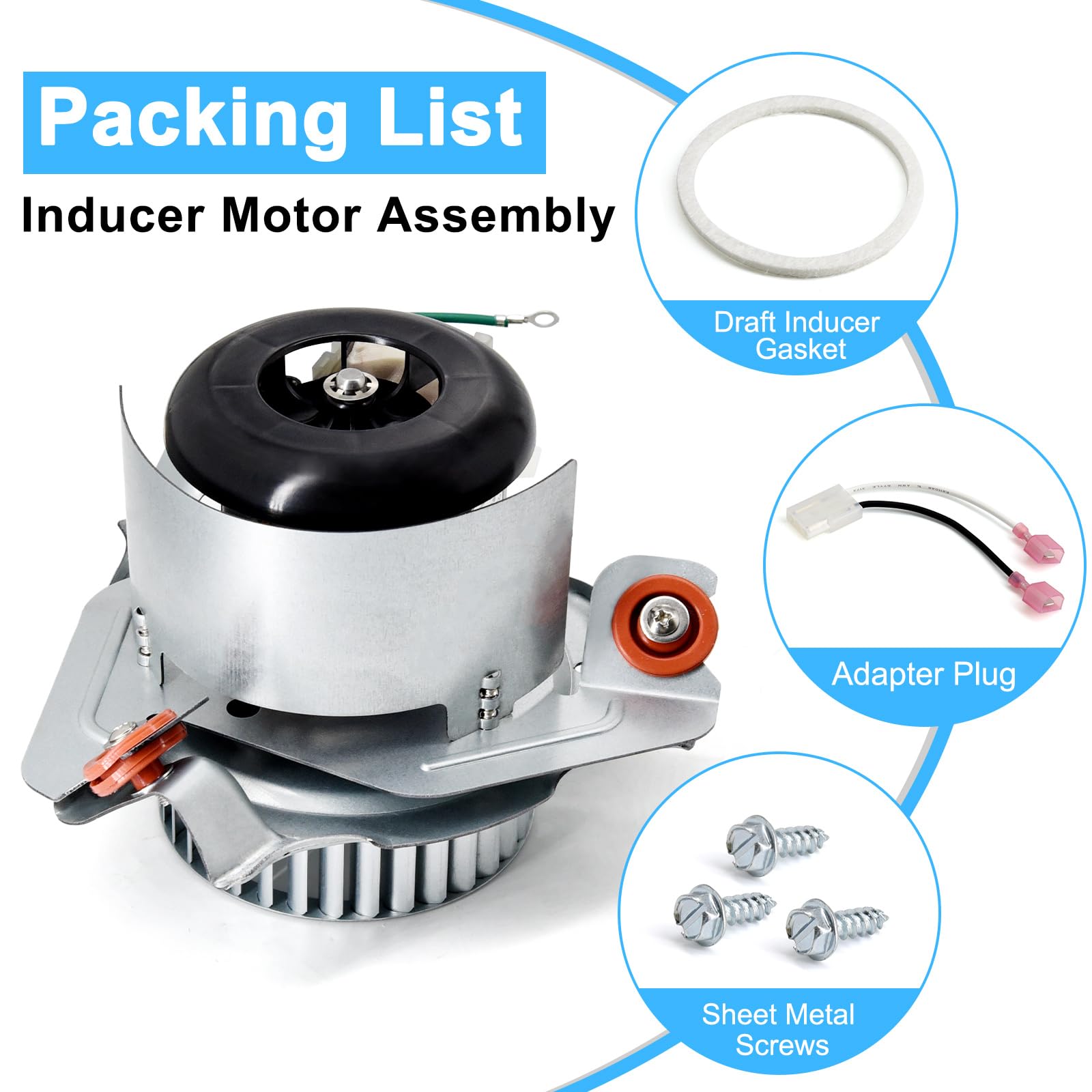 Adviace 326628-762 Furnace Draft Inducer Motor for Carrier, Bryant