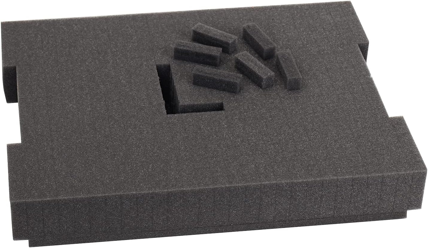 BOSCH Foam-101 Pre-Cut Foam Insert 102 for use with L-Boxx1, Part of Click and Go Mobile Transport System, Gray