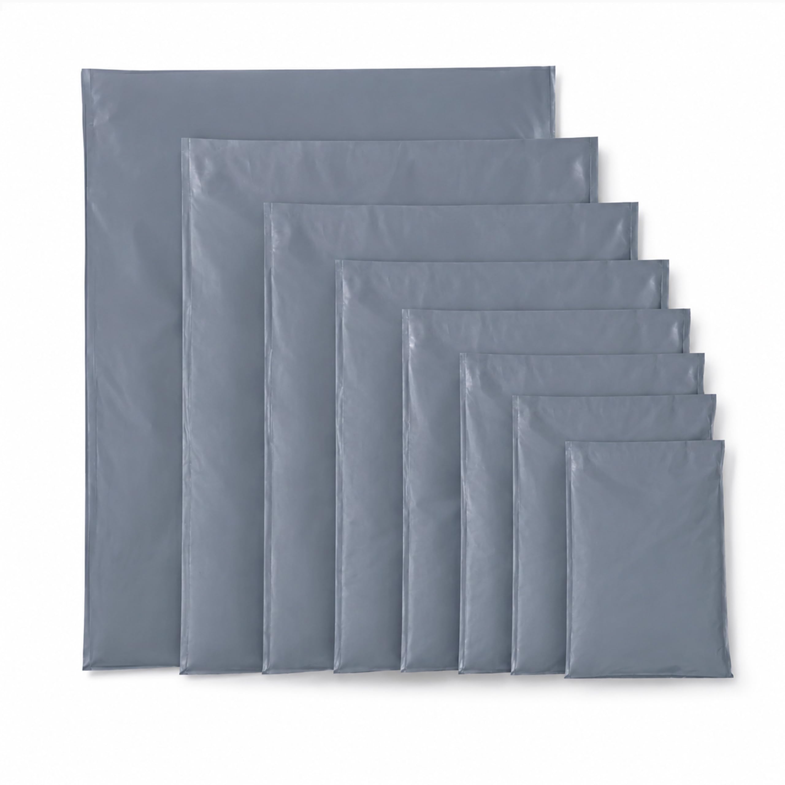 Lotus Self-Seal Mailer Bags | Eco-Friendly Recycled Poly Mailers, Tamper-Proof Waterproof Plastic Packaging for Mailing, Postage, Shipping & Delivery | Grey, Multiple Sizes (50, 15 x 18 Inch)