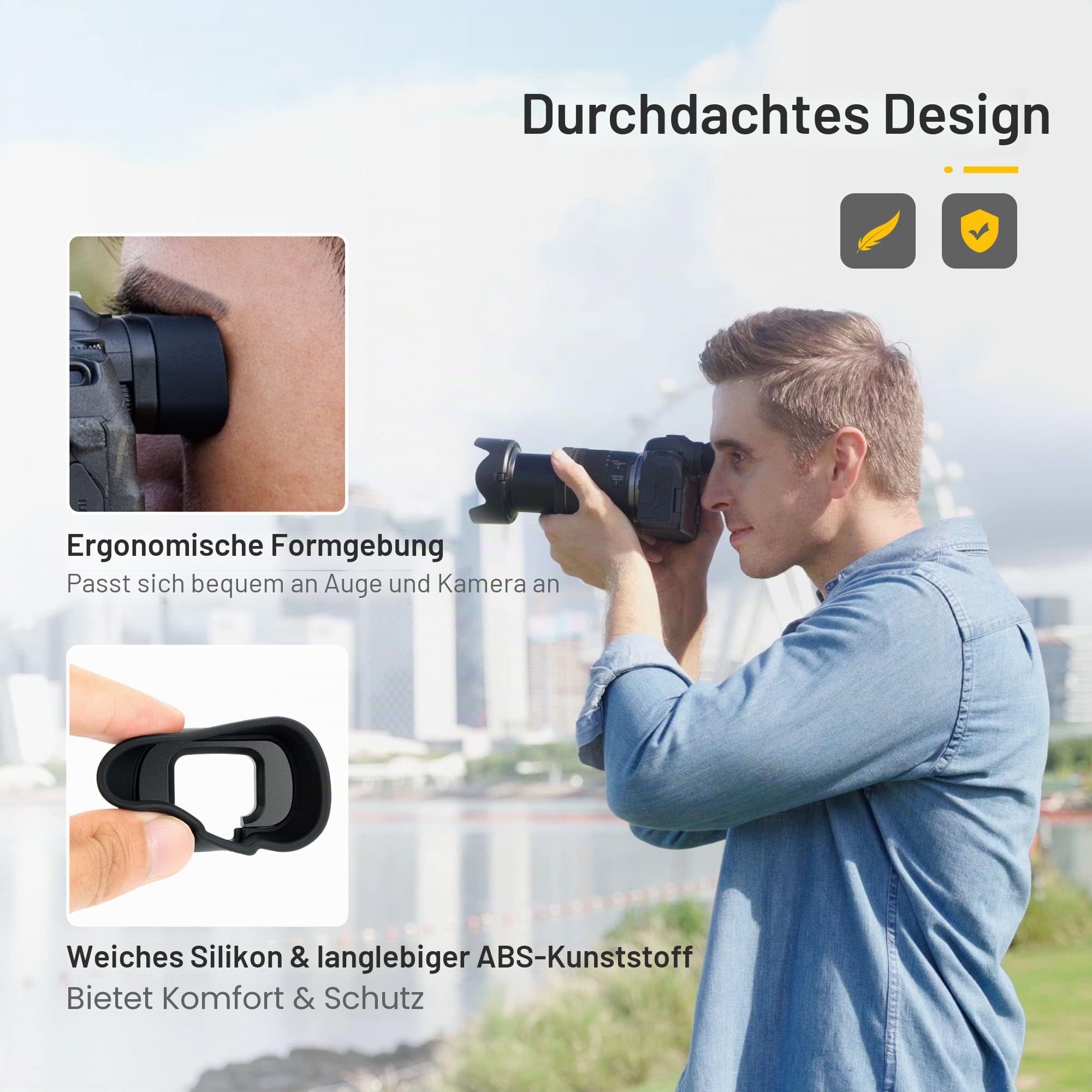 KIWIFOTOS Kamera Augenmuschel Okular für Canon EOS R5C R5 R6 R6II, R5 R6 R5C Sucherschutz Zubehör