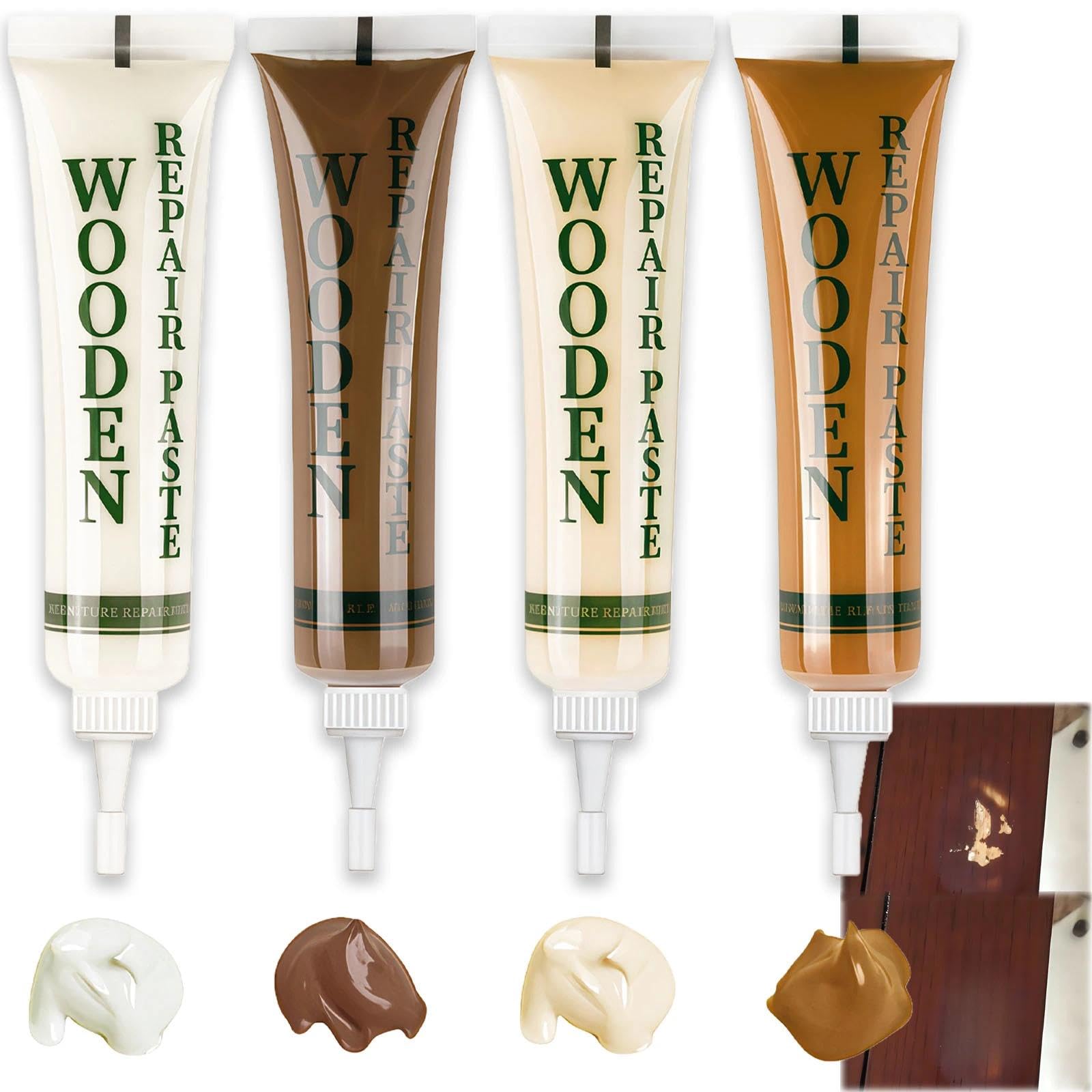Brown Wood Filler and Laminate Floor Repair Kit, Wood Repair Kit for Furniture, Cabinet, Floor, Door Scratches, Cracks, Holes and Stains โ Brown, Cream, Off-White, Oak โ image 1