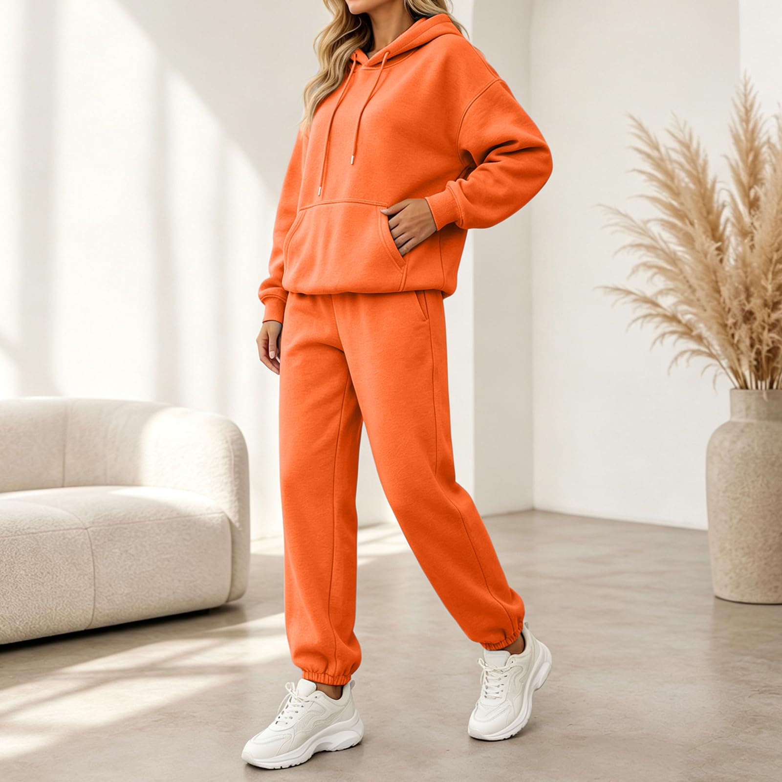 Tute Donna Eleganti Pile Jogging Due Pezzi Sportivo Top e Pantaloni