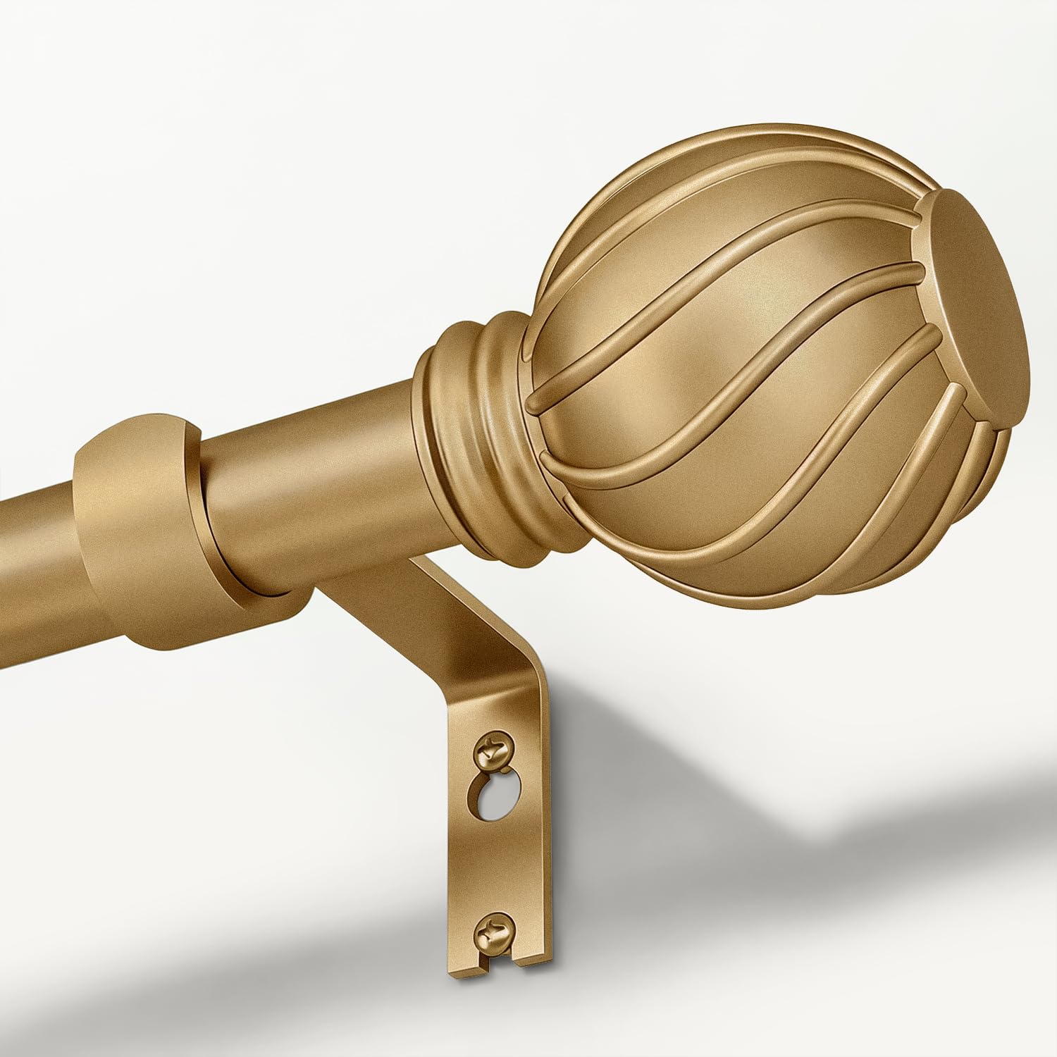 Gormena Gold Curtain Poles for Window 80-218cm Luxury Spiral Finials